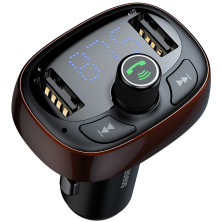 Автомобільний зарядний пристрій Baseus T-Typed MP3 Car Charger S-09 2USB 3.4A Коричневий