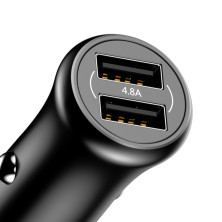 Автомобильное зарядное устройство Baseus Gentleman 2USB 4.8A Черный  (CCALL-GB01)