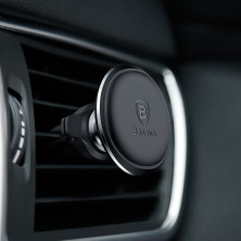 Автотримач для телефону магнітний Baseus Magnetic Air Vent в повітропровід з тримачем для кабелю Чорний