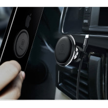 Автотримач для телефону магнітний Baseus Magnetic Air Vent в повітропровід з тримачем для кабелю Чорний