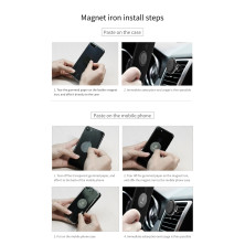 Автотримач для телефону магнітний Baseus Magnetic Air Vent в повітропровід з тримачем для кабелю Чорний