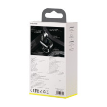 FM-трансмиттер Baseus T-Typed MP3 Car Charger S-13 Bluetooth 5.0 2USB(3.4A) + 1Type-C(5А) QC3.0 / QC4.0 36W Черный