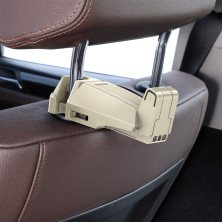 Автодержатель для телефона на подголовник Baseus Backseat Vehicle 2в1 + крюк-вешалка Бежевый