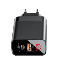 Сетевое зарядное устройство Baseus Mirror Lake PPS QC3.0+PD3.0 18W USB+Type-C 3A Черный