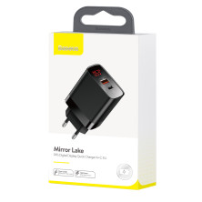 Мережевий зарядний пристрій Baseus Mirror Lake PPS QC3.0+PD3.0 18W USB+Type-C 3A Чорний