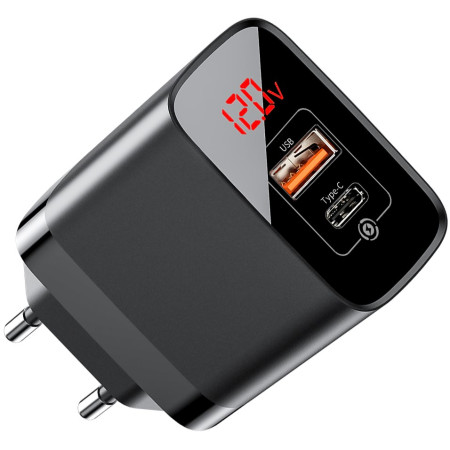 Сетевое зарядное устройство Baseus Mirror Lake PPS QC3.0+PD3.0 18W USB+Type-C 3A Черный