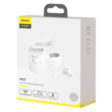 Беспроводные TWS Bluetooth наушники Baseus Encok W07 Белые