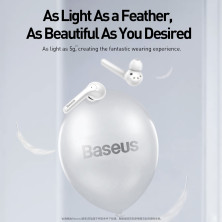 Беспроводные TWS Bluetooth наушники Baseus Encok W07 Белые