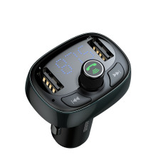 FM-трансмиттер Baseus T-Typed MP3 Car Charger S-09 2USB 3.4A Серебристый (CCALL-TM0A)