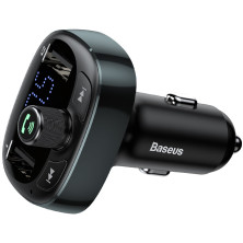 FM-трансмітер Baseus T-Typed MP3 Car Charger S-09 2USB 3.4A Сріблястий (CCALL-TM0A)