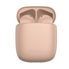 Беспроводные Bluetooth наушники Baseus Encok TWS W04 Pro с функцией беспроводной зарядки Qi Розовый