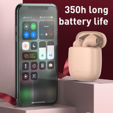 Беспроводные Bluetooth наушники Baseus Encok TWS W04 Pro с функцией беспроводной зарядки Qi Розовый