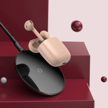 Беспроводные Bluetooth наушники Baseus Encok TWS W04 Pro с функцией беспроводной зарядки Qi Розовый