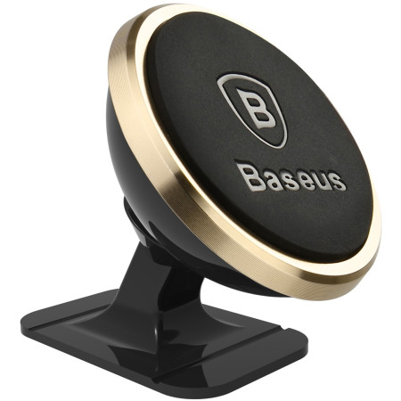 Автотримач для телефону магнітний Baseus 360-degree Rotation Magnetic Mount на торпедо Золотистий