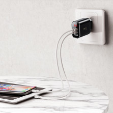Мережевий зарядний пристрій Baseus Mirror Travel Digital Display 3USB 3.4A Чорний