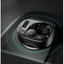 FM-трансмиттер Baseus T-Typed MP3 Car Charger S-09A Black (CCTM-01)