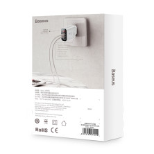Сетевое зарядное устройство Baseus Mirror Travel Digital Display 3USB 3.4A Белый