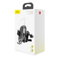 Беспроводное автомобильное зарядное устройство Baseus Smart Vehicle Bracket с технологией Qi 10W Черное