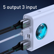 УМБ Baseus Amblight 30000mAh 65W 6A з технологією QC3.0 + PD3.0 + кабель Baseus Xiaobai series Type-C to Type-C 100W 20V/5A 1м Білий