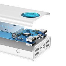УМБ Baseus Amblight 30000mAh 65W 6A з технологією QC3.0 + PD3.0 + кабель Baseus Xiaobai series Type-C to Type-C 100W 20V/5A 1м Білий