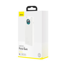 УМБ Baseus Amblight 30000mAh 65W 6A з технологією QC3.0 + PD3.0 + кабель Baseus Xiaobai series Type-C to Type-C 100W 20V/5A 1м Білий