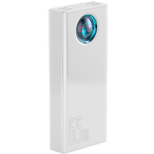 УМБ Baseus Amblight 30000mAh 65W 6A з технологією QC3.0 + PD3.0 + кабель Baseus Xiaobai series Type-C to Type-C 100W 20V/5A 1м Білий