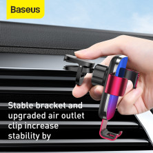 Автодержатель для телефона Baseus Glaze Gravity Car в воздуховод Красный