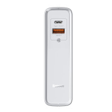 Сетевое зарядное устройство Baseus GaN 2in1 QC3.0+PD3.0 45W USB+Type-C 5A с функцией Павербанка 10000mAh + кабель Type-C 60W 20V/3A 1м Белый