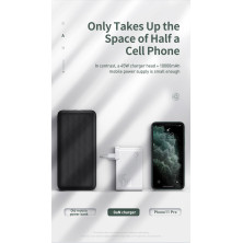 Сетевое зарядное устройство Baseus GaN 2in1 QC3.0+PD3.0 45W USB+Type-C 5A с функцией Павербанка 10000mAh + кабель Type-C 60W 20V/3A 1м Белый