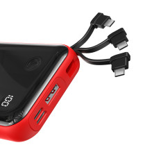 УМБ Baseus Mini S 10000mAh 15W 3A з технологією QC3.0 + PD3.0 і Type-C кабелем Червоний