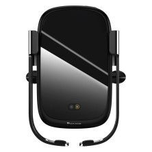 Беспроводное автомобильное зарядное устройство Baseus Rock-solid Electric Holder с технологией Qi 10W Черное