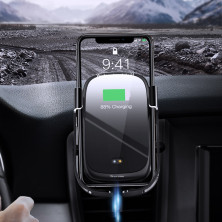 Беспроводное автомобильное зарядное устройство Baseus Rock-solid Electric Holder с технологией Qi 10W Черное