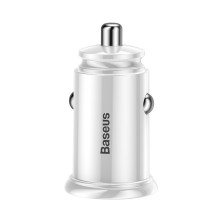 Автомобільний зарядний пристрій Baseus Circular Plastic QC 4.0 + PD3.0 30W USB + Type-C 5A Сріблястий