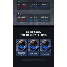 Автомобильное зарядное устройство Baseus Particular Digital QC 4.0+PD3.0 PPS 65W USB + Type-C 5A + Кабель Type-C to Type-C 100W 20V/5A 1м Черный