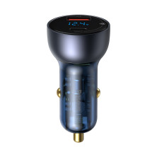 Автомобильное зарядное устройство Baseus Particular Digital QC 4.0+PD3.0 PPS 65W USB + Type-C 5A + Кабель Type-C to Type-C 100W 20V/5A 1м Черный