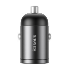 Автомобільний зарядний пристрій Baseus Tiny Star Mini QC 4.0 + PD3.0 30W Type-C 3A + Кабель 18W Type-C to Lightning 1м Сірий