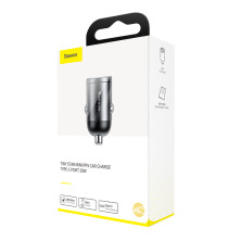 Автомобільний зарядний пристрій Baseus Tiny Star Mini QC 4.0 + PD3.0 30W Type-C 3A + Кабель 18W Type-C to Lightning 1м Сірий