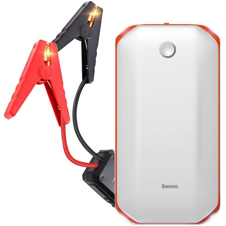 Пускозарядное устройство Бустер Baseus Car Jamp Starter Super Energy 3in1 12V 8000mAh с функцией Павербанка 5V/2.4A и LED фонарика Белый