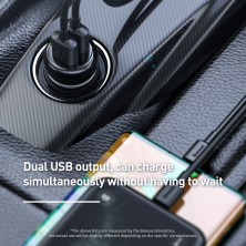 AUX/FM-трансмітер Baseus S-16 MP3 VAW авто адаптер ресивер магнітоли 2USB 3.1A Чорний