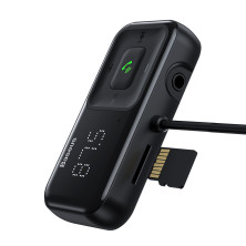 AUX/FM-трансмітер Baseus S-16 MP3 VAW авто адаптер ресивер магнітоли 2USB 3.1A Чорний