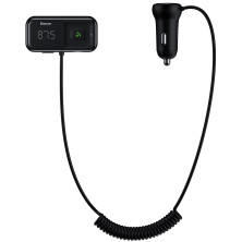 AUX/FM-трансмітер Baseus S-16 MP3 VAW авто адаптер ресивер магнітоли 2USB 3.1A Чорний