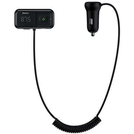 AUX/FM-трансмітер Baseus S-16 MP3 VAW авто адаптер ресивер магнітоли 2USB 3.1A Чорний