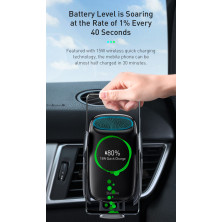 Бездротовий зарядний пристрій Baseus Milky Way Electric Holder з технологією Qi 15W Чорний