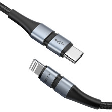 Кабель Baseus BMX Double-deck MFi certified Cable Type-C to Lightning PD 18W 2,4А 1,2m Чорний