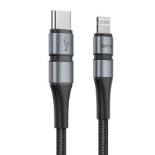 Кабель Baseus BMX Double-deck MFi certified Cable Type-C to Lightning PD 18W 2,4А 1,2m Чорний
