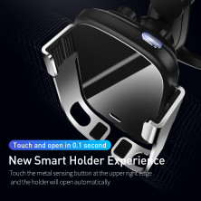 Бездротовий зарядний пристрій Baseus Rock-solid Electric Holder з технологією Qi 10W Сріблястий