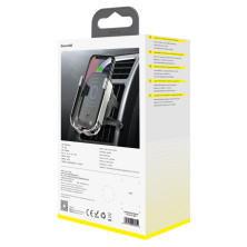 Бездротовий зарядний пристрій Baseus Rock-solid Electric Holder з технологією Qi 10W Сріблястий