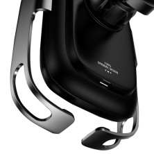 Бездротовий зарядний пристрій Baseus Rock-solid Electric Holder з технологією Qi 10W Сріблястий