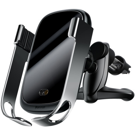 Бездротовий зарядний пристрій Baseus Rock-solid Electric Holder з технологією Qi 10W Сріблястий