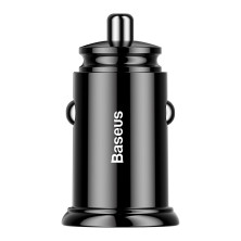 Автомобільний зарядний пристрій Baseus Circular Plastic QC 3.0 30W 2USB 5A Чорний
